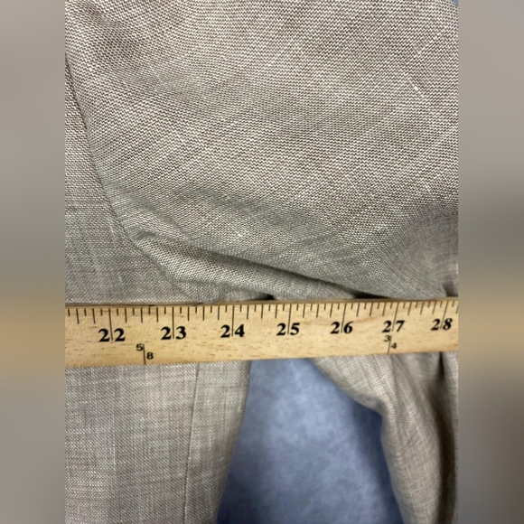 Stafford Blazer Men 48R Solid 2 Button Ivory Oatmeal Blazet Vented‎ Linen Wool - Picture 8 of 10